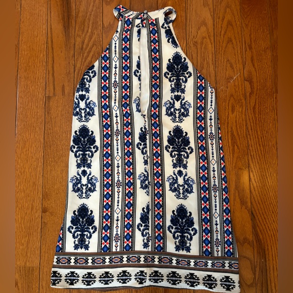 Baroque Print High Neck Racerback Dress - Picture 2 of 4